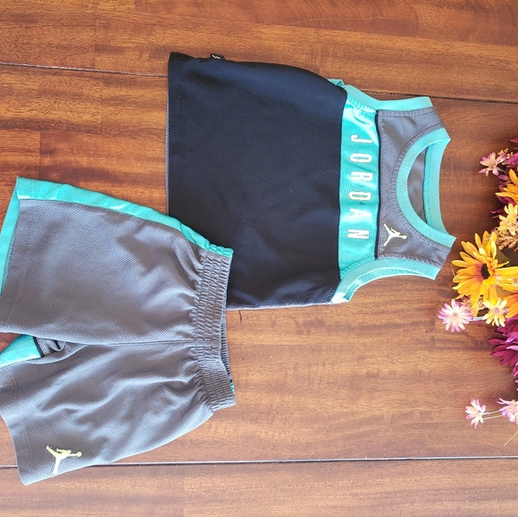 Jordan Other - 🔥 Free with bundle Jordan Tank and shorts set 18 months Teal & grey basketball